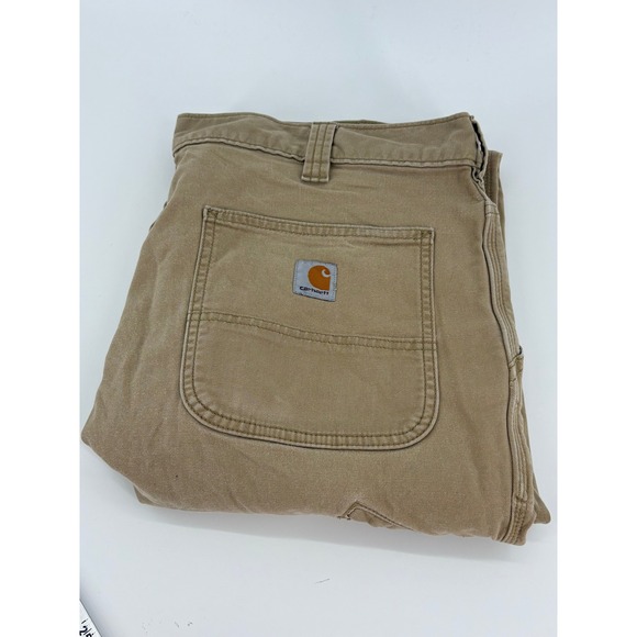 Carhartt Rugged Flex Relaxed Fit Canvas Work Pants Mens 38x33 Beige BN 2291-M - Picture 1 of 15